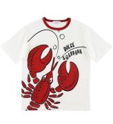 Dolce & Gabbana T-shirt - Summer Smile - Vit m. Hummer