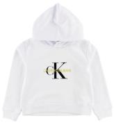 Calvin Klein Hoodie - Vit m. Logo
