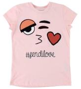 Fendi Kids T-shirt - Rosa m. Ansikte