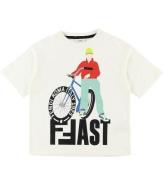 Fendi T-shirt - Creme m. Cyklist/Text