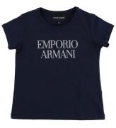 Emporio Armani T-shirt - MarinblÃ¥ m. Glitter
