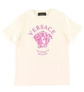 Versace T-shirt - Vit m. Rosa Logo