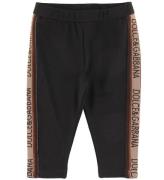 Dolce & Gabbana Leggings - Ebenholts m. Logo