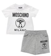 Moschino Set - T-shirt/Shorts - Vit/GrÃ¥melerad