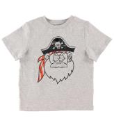 Stella McCartney Kids T-shirt - GrÃ¥melerad m. Pirat/Patches