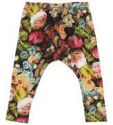 Christina Rohde Leggings - Baby - Svart m. Blommor