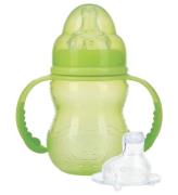 Nuby Nappflaska med. Handtag och Drickpip - 240ml - GrÃ¶n