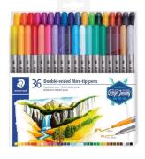 Staedtler Tuschpennor - 36 st - Dubbel Fiberpenna