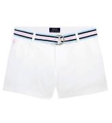 Polo Ralph Lauren Shorts - Classics - Vit m. BÃ¤lte