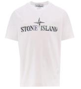 Stone Island T-shirt - Vit m. Logo