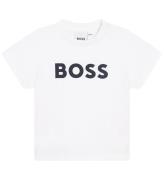 BOSS T-shirt - Vit m. MarinblÃ¥