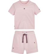 Tommy Hilfiger Set - T-shirt/Shorts - Essential - Svag Rosa