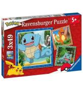 Ravensburger Pussel - 3x49 Delar - PokÃ©mon