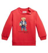 Polo Ralph Lauren Sweatshirt - lÃ¶r - RÃ¶d m. Gosedjur