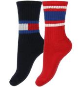 Tommy Hilfiger Strumpor - 2-pack - Flagga - RÃ¶d/Svart