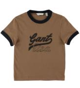 GANT T-shirt - Beskuren - Cocoa Brown