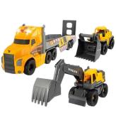 Dickie Toys Lastbil m. Arbetsbilar - Mack/Volvo Heavy Loader Tr