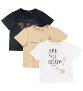 Emporio Armani T-shirts - 3-pack - Vit/Sand/Svart