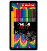 Stabilo Tuschpennor - Pen 68 Arty - 10 st. - FlerfÃ¤rgad