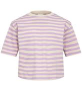 Sofie Schnoor Flickor T-shirt - Rib - Light Lavender/Cremerandig