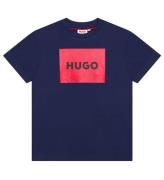 HUGO T-shirt - Medeltida Blue m. RÃ¶d