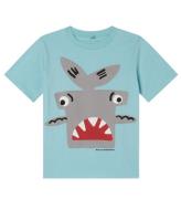 Stella McCartney Kids T-shirt - LjusblÃ¥ m. Haj