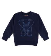 DYR Sweatshirt - DjurbÃ¤lg - Dark MarinblÃ¥ Outline Elephant
