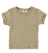 Joha T-shirt - Ull/Silke - Rib - Gul/Vit