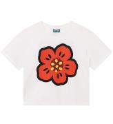 Kenzo T-shirt - Ivory/RÃ¶d m. Blomma