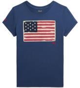Polo Ralph Lauren T-shirt - Rustik Marinblå m. Flagga