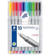 Staedtler Tuschpennor - 10 st. - Triplus Fineliner - 0,3 mm