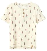 Lil' Atelier T-shirt - Rib - NmmGio - Turtleduve m. Tennsoldater