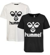 Hummel T-shirt - hmlTres - 2-pack - Kaviar/Marshmallow