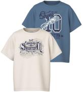 Name It T-shirt - 2-pack - NkmVagno - Coronet Blue/Jet Ström