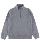 GANT Sweatshirt - Shield Halv Zip - Charcoal Melange