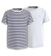 Tommy Hilfiger T-shirts - 2-pack - Desert Sky Breton/White