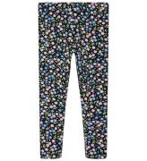 Name It Leggings - NmfVivian - Dark Sapphire/Small Blommor