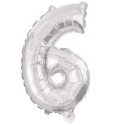 Decorata Party Folieballong - 85 cm - Nr 6 - Silver