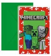 Decorata Party Inbjudningar - 6-pack - Minecraft