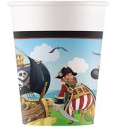 Decorata Party Kartongmugg - 8-pack - 200 ml - Island Pirates