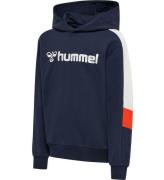 Hummel Hoodie - hmlBugge - Black Iris m. Vit/Orange