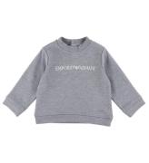 Emporio Armani Sweatshirt - GrÃ¥melerad m. Vit