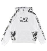 EA7 Hoodie - Fancy White m. Svart