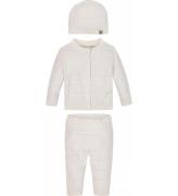 Calvin Klein Set - Cardigan/Byxor/Hatt - Rib Stickad - Ivory