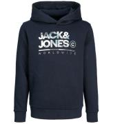 Jack & Jones Hoodie - JjLuke - MarinblÃ¥ Blazer/BIG