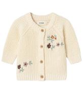 Lil' Atelier Cardigan - Stickad - Rib - NbfEmlen - Birch m. Blom