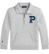 Polo Ralph Lauren Sweatshirt m. Dragkedja - GrÃ¥melerad m. Marinb