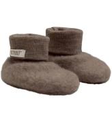 Huttelihut Tofflor - Ullfleece - Dubbel - Brown Melange