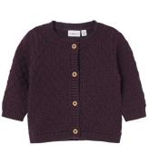 Name It Cardigan - Stickad - NbfLomille - Plum Perfekt