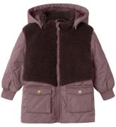 Name It Vadderad jacka m. Teddyfleece - NmfMika - Grape Shake